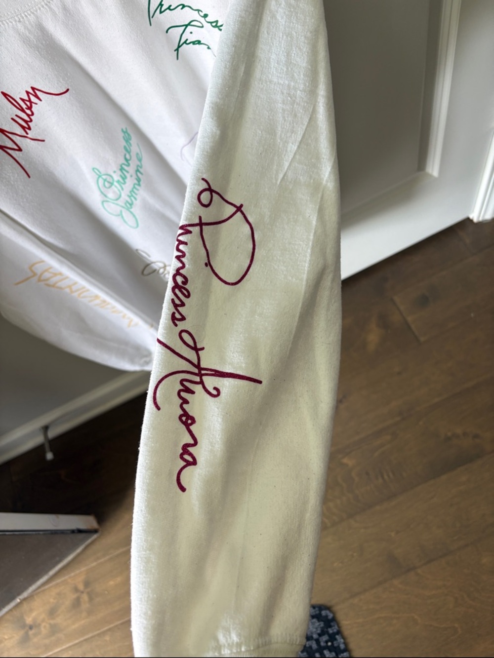 White Disney Princess Signature Sweatshirt - Multicolor Script - Picture 3 of 4